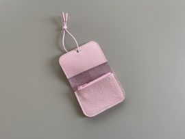 KNOT wallet mini - cotton candy leather & elastic