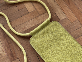 EDGE phone sling - pistachio leather - cord shoulder strap