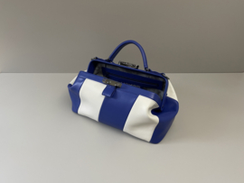FRAME bag striped - deep blue & off white leather