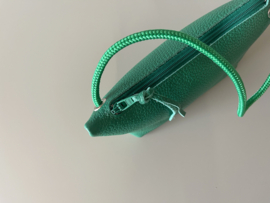 CORD pouch / bag - green grass leather & cord