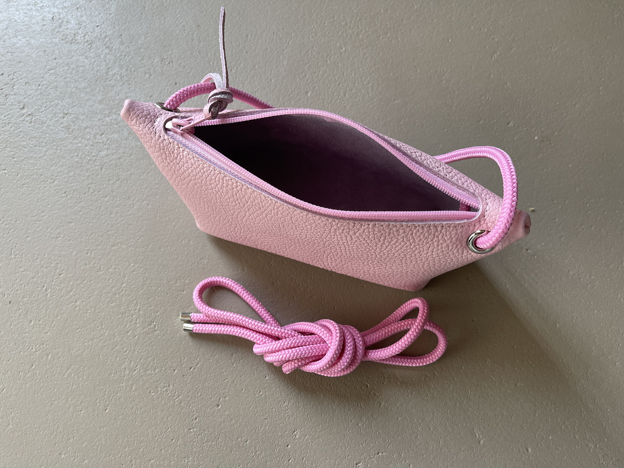 CORD pouch / bag - cotton candy leather