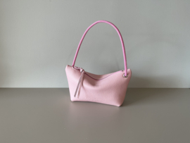 CORD pouch / bag - cotton candy leather & pink cord