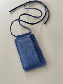 EDGE phone sling - cobalt blue leather - cord shoulder strap