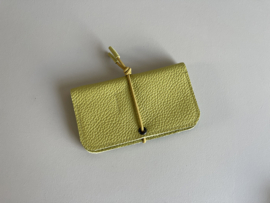 KNOT wallet - pistachio leather & elastic