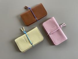 KNOT wallet - cotton candy leather & elastic