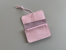 KNOT wallet - cotton candy leather & elastic