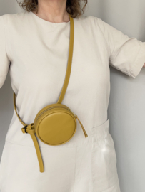 belt bag MACARON - mustard leather