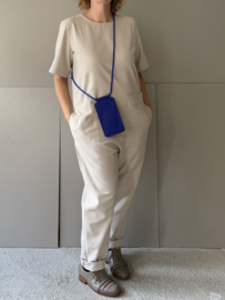 EDGE phone sling - cornflower leather - cord shoulder strap