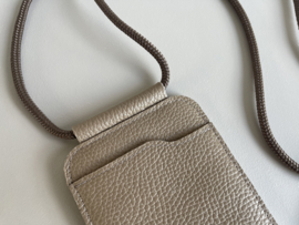 EDGE phone sling - tree bark leather - cord shoulder strap