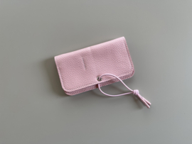 KNOT wallet - cotton candy leather & elastic
