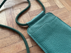 EDGE phone sling - pine leather - cord shoulder strap