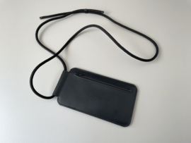 EDGE phone sling - black leather - cord shoulder strap