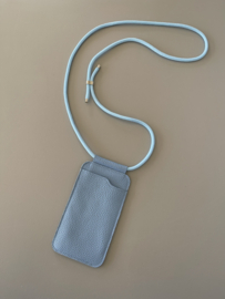 EDGE phone sling - cornflower leather - cord shoulder strap