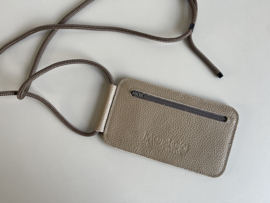 EDGE phone sling - tree bark leather - cord shoulder strap