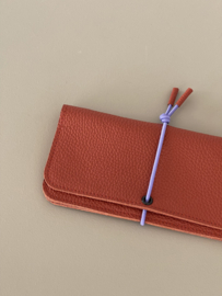KNOT wallet wide - brick leather