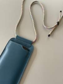 EDGE phone sling - ocean leather - cord shoulder strap