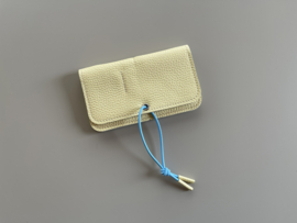 KNOT wallet - butter leather & light blue elastic