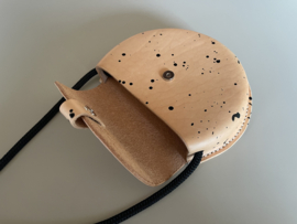 BUBBLE bag - natural splattered leather & black cord