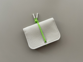 KNOT wallet mini - burgundy leather & blue elastic cord