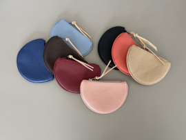 FLAT MOON purse - biscuit leather 