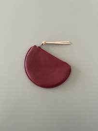 FLAT MOON purse - cranberry leather - limited color edition