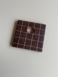 serving board 18,5 - pink grid