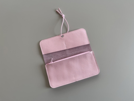 KNOT wallet wide - cotton candy leather & elastic