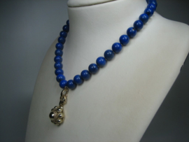 Antieke 14 karaat Zeeuwse Knoophanger met Lapis-Lazuli Collier
