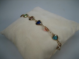 Goudkleurige 18K verguld armbandje  met hart bedels nieuw