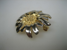 Broche Zonne Bloem Onedel metaal ca.1952