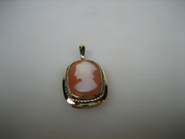 Een oude geel gouden hanger 14 karaat met Camee uit ca.1947