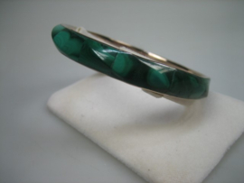 Zilveren slavenarmband met Malachiet uit ca. 1952