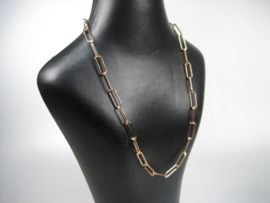Closed Forever collier goudkleurig vergulde schakel ketting met karabijnhaak nieuw