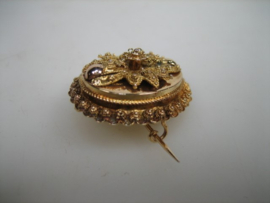 Vintage/Antiek gouden ovale Broche uit ca.1895