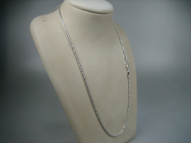 Zilver koord collier met zilveren karabijnhaak nieuw