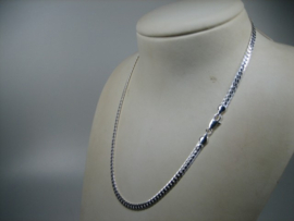 Zilveren platte fantasie Gourmet collier met Cartier sluiting  nieuw
