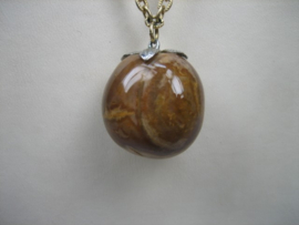 Agaat ovaal ronde grote hanger met double ketting