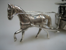 Oude Zilveren Paardentram Miniatuur Haarlem uit ca.1976