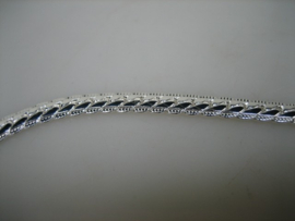 Zilveren platte fantasie Gourmet collier met Cartier sluiting  nieuw