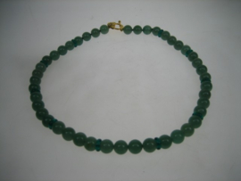 Antiek Chrysopraas Edelsteen colliers met 18K goudkleurige kappittelstokje