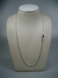 Zilver koord collier met zilveren karabijnhaak nieuw