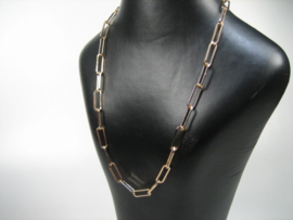 Closed Forever collier goudkleurig vergulde schakel ketting met karabijnhaak nieuw