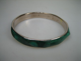 Zilveren slavenarmband met Malachiet uit ca. 1952
