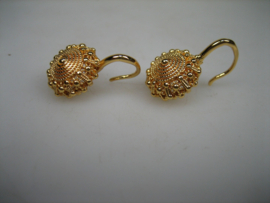 Knop goud op zilveren oorhangers uit Italien nieuw