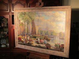 André Hallet "Bloemen Markt de Munt in Amsterdam" 1890/1959