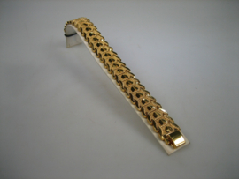 Moderne 18 karaat Goudkleurige Schakelarmband met Bak slot nieuw uit eigen import
