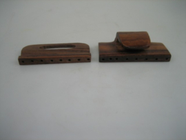 Acht Rijen Houten Collier of Gespsluiting  Bruin/donkerbruin