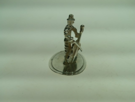 Zilveren zeldzaam miniatuur klassieke cellospeler Rotterdam uit ca. 1950