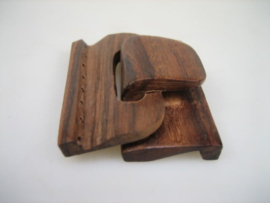 Acht Rijen Houten Collier of Gespsluiting  Bruin/donkerbruin
