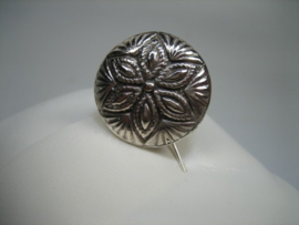 Antieke Zilveren Bloem Broche Speld met beveiliging sureté uit ca. 1930